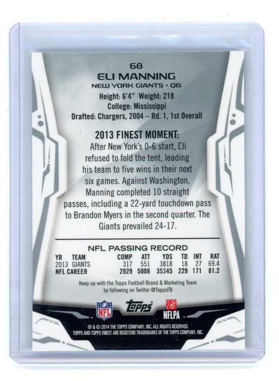 Eli Manning 2014 Topps Finest refractor #68