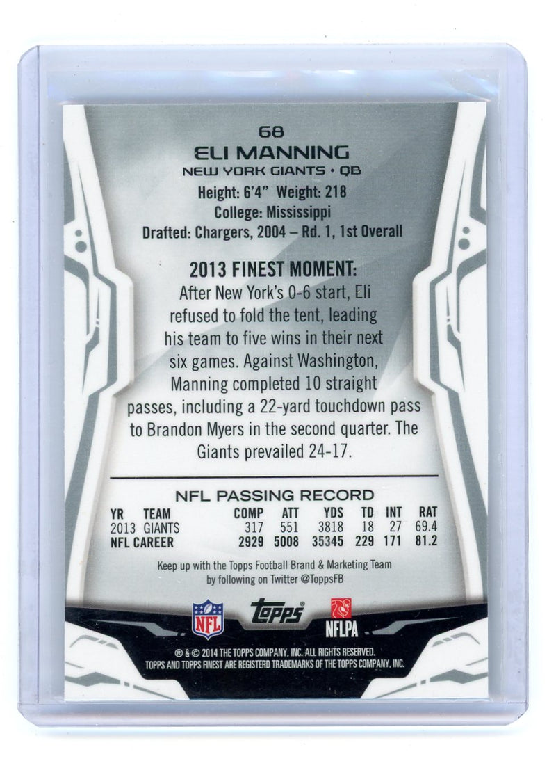 Eli Manning 2014 Topps Finest refractor 