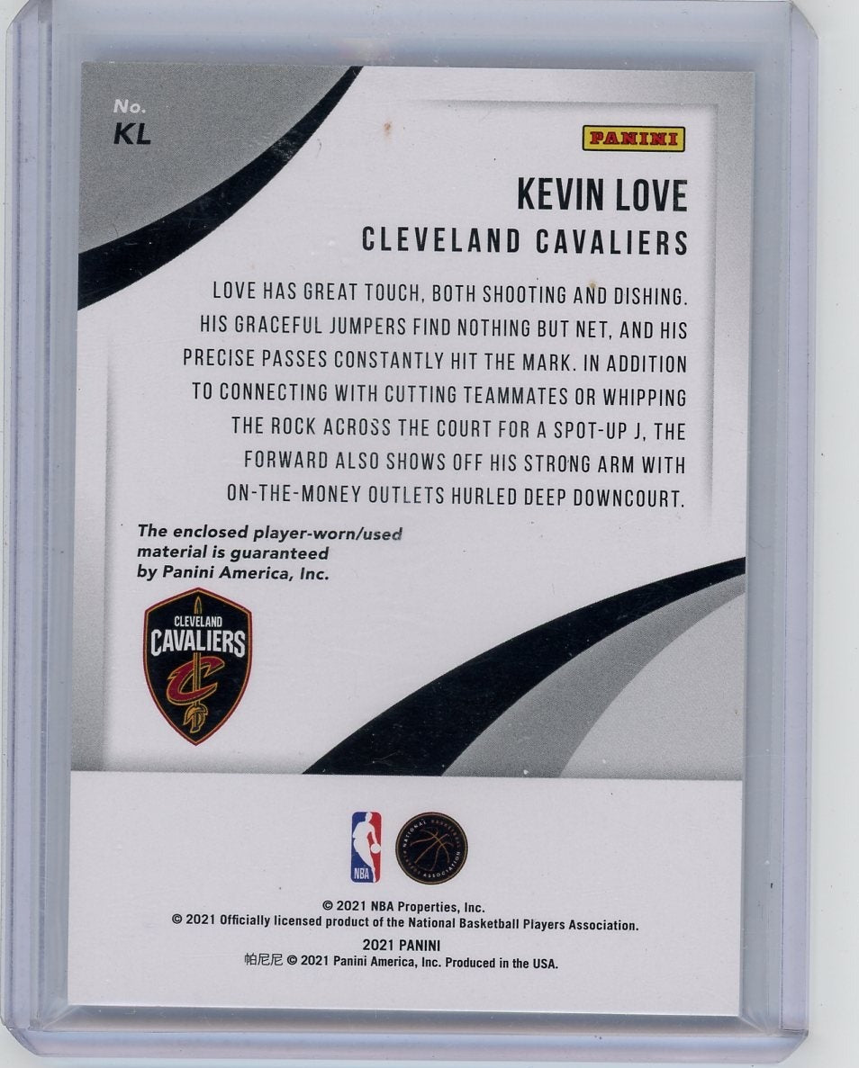 Kevin Love 2021 Panini Prime game-used jumbo relic #'d 39/46