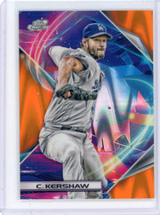Clayton Kershaw 2022 Topps Chrome Cosmic Orange Ray Wave Refractor #'d 14/25