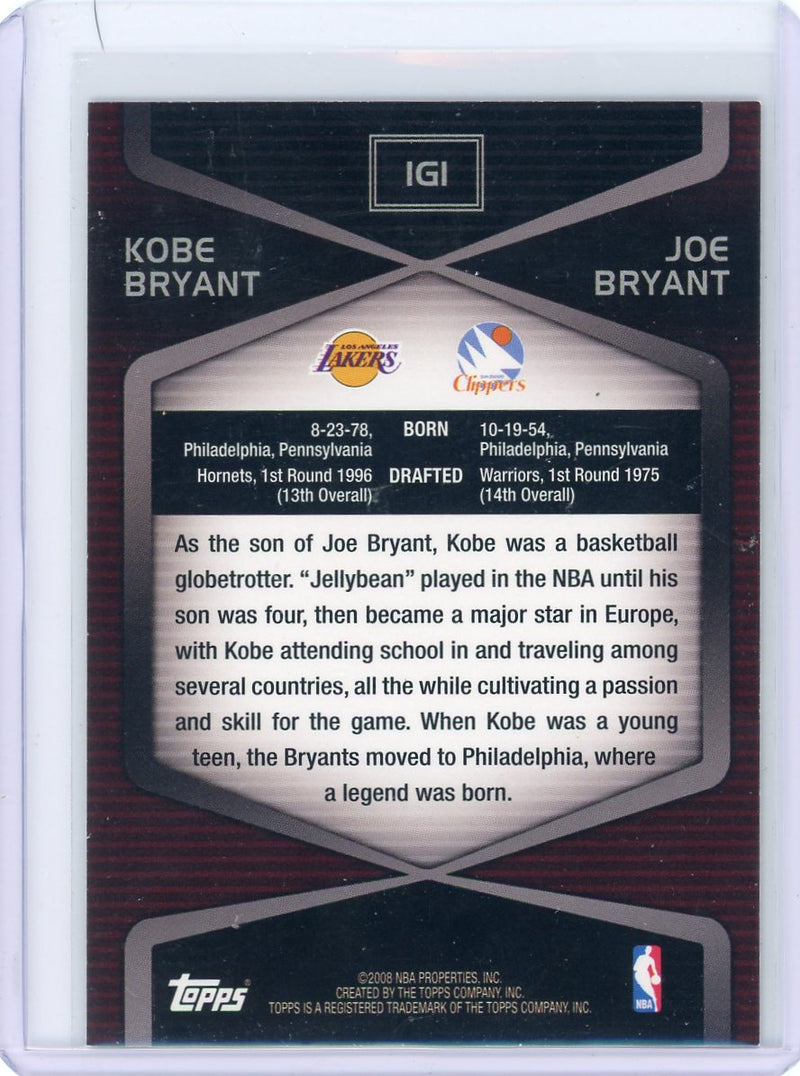Kobe Bryant/Joe Bryant 2008 Topps In the Genes #IG1 – Piece Of The Game