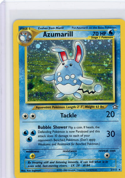 Azumarill 2000 Pokémon Neo Genesis rare holo 2/111
