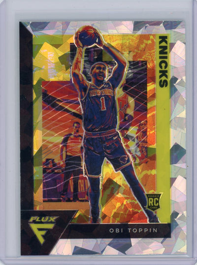 Obi Toppin 2020-21 Panini Flux Fanatics Exclusive Cracked Ice Prizm rookie card