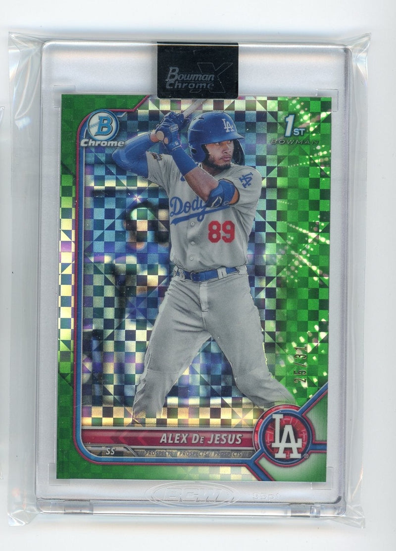 Alex De Jesus 2022 1st Bowman Chrome X Green X-Fractor 