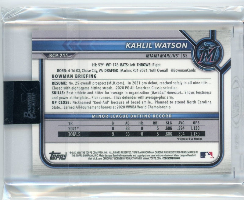 Khalil Watson 2022 Bowman Chrome X Green X-Fractor 