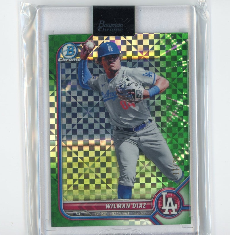 Wilman Diaz 2022 Bowman Chrome X Green X-Fractor 