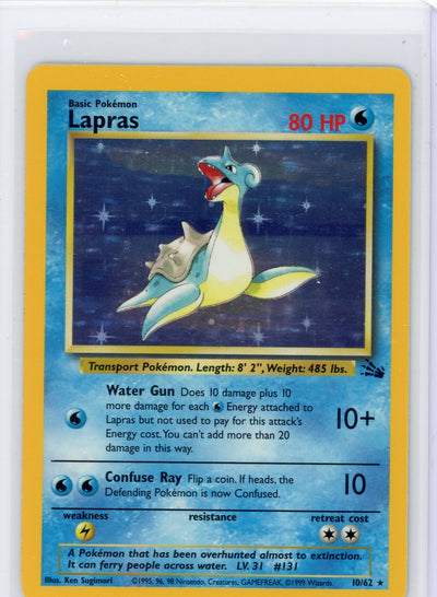 Lapras 1999 Pokémon Fossil rare holo 10/62