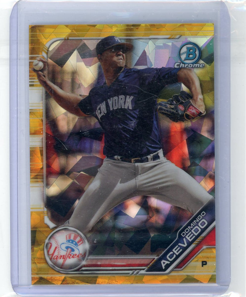 Domingo Acevedo 2019 Bowman Draft Chrome Sapphire gold 