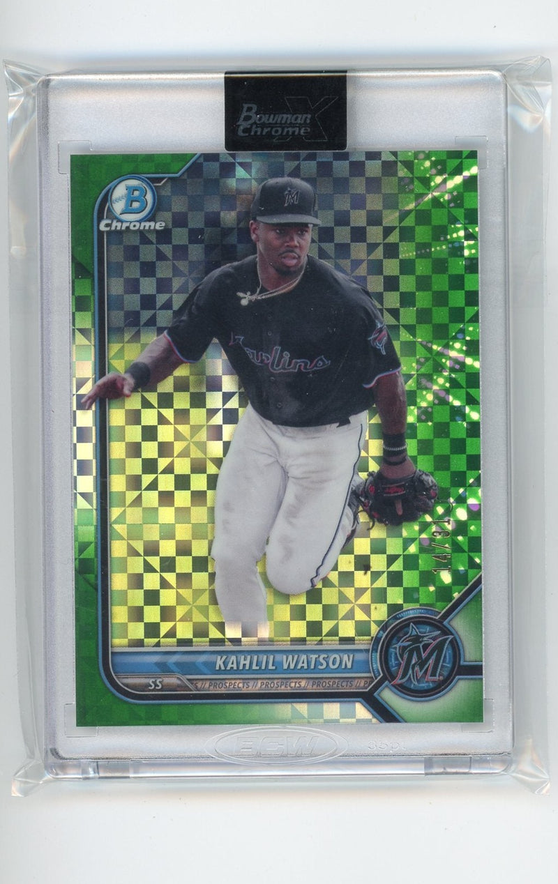 Khalil Watson 2022 Bowman Chrome X Green X-Fractor 