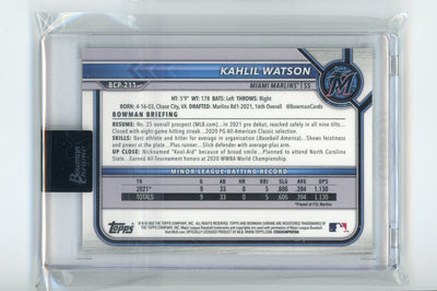 Khalil Watson 2022 Bowman Chrome X Green X-Fractor #'d 14/31