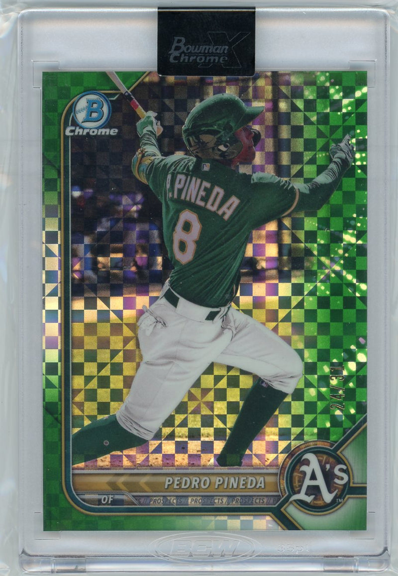 Pedro Pineda 2022 Bowman Chrome X Green X-Fractor 