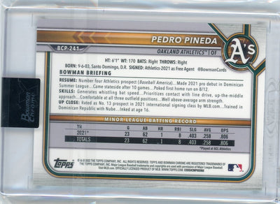 Pedro Pineda 2022 Bowman Chrome X Green X-Fractor #'d 24/31