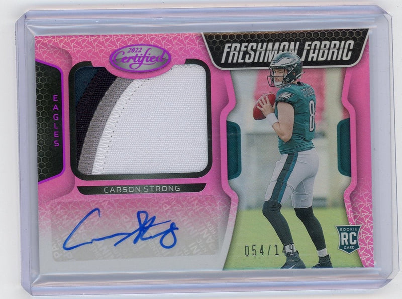 Carson Strong 2022 Panini Certified Pink Mirror RPA 
