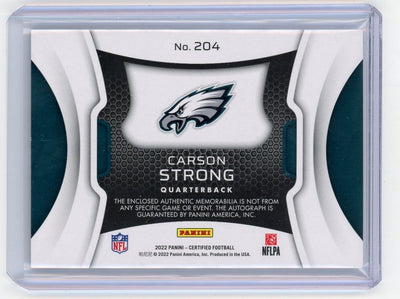 Carson Strong 2022 Panini Certified Pink Mirror RPA #"d 054/149