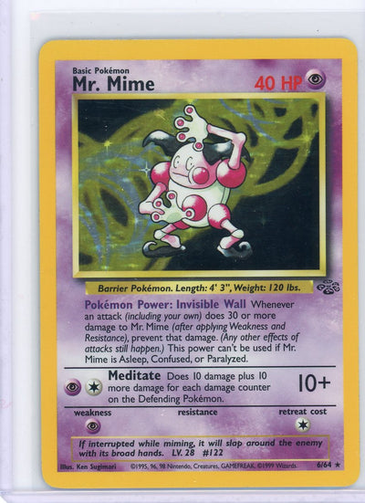 Mr. Mime 1999 Pokémon Jungle rare holo 6/64