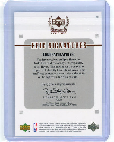 Elvin Hayes Epic Signitures Upper Deck 1999 Century Signatures