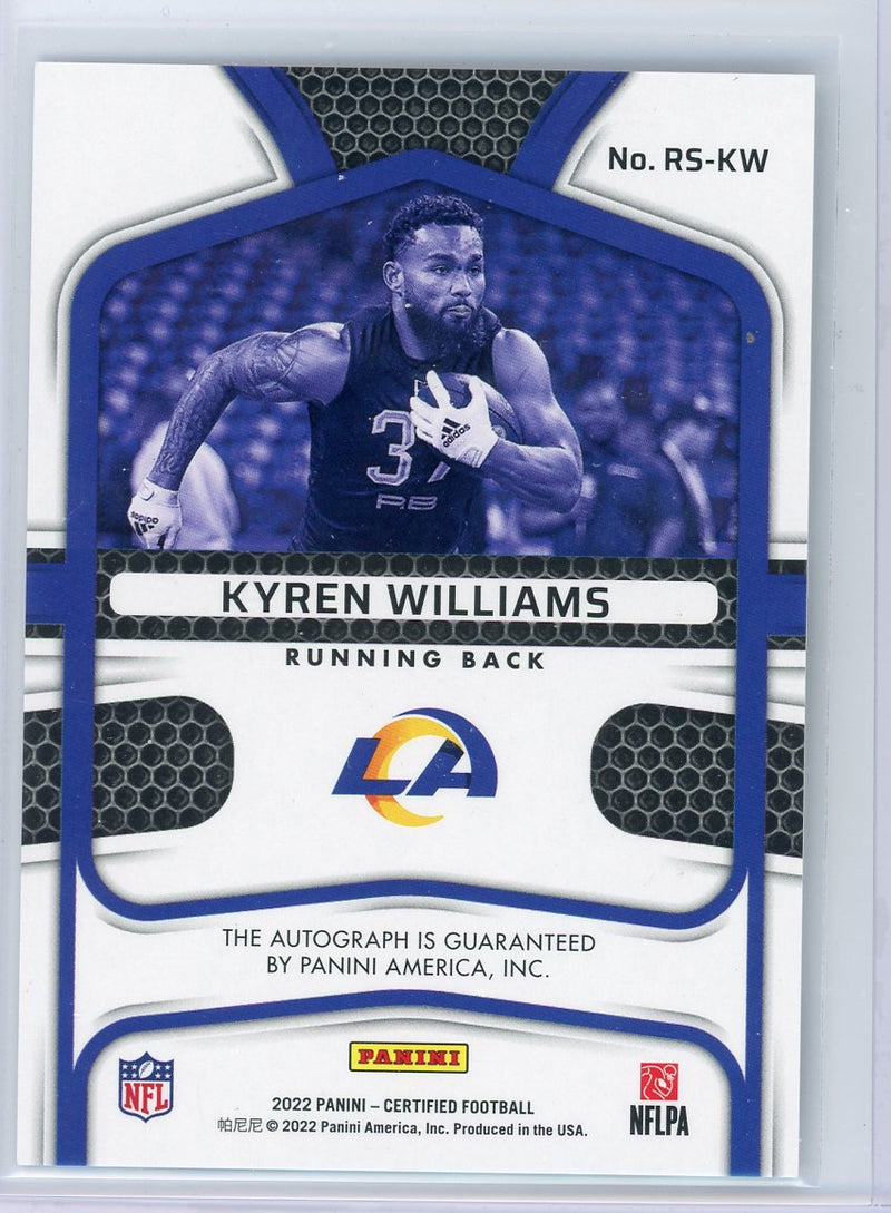 Kyren Williams 2022 Panini Certified autograph rookie card 