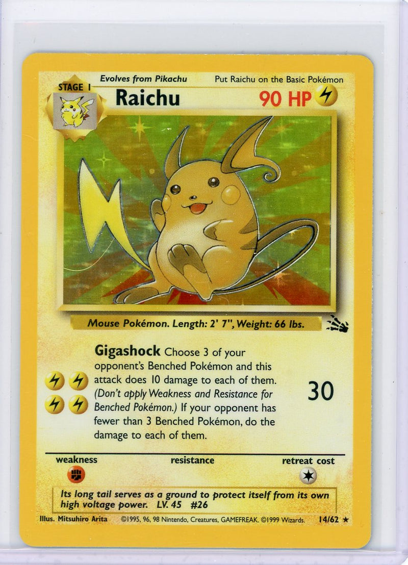 Raichu 1999 Pokémon Fossil rare holo 14/62