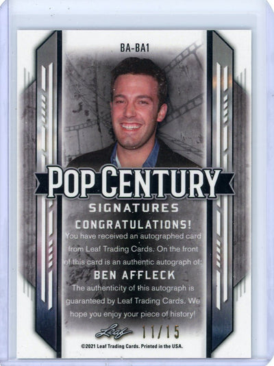 Ben Affleck 2021 Leaf Pop Century signatures #'d 11/15