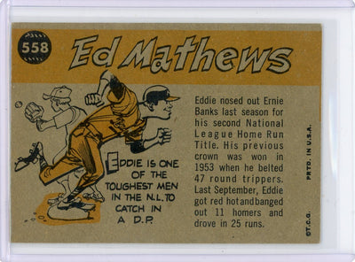 Eddie Mathews Sport Magazine 1960 Topps All-Star Selection