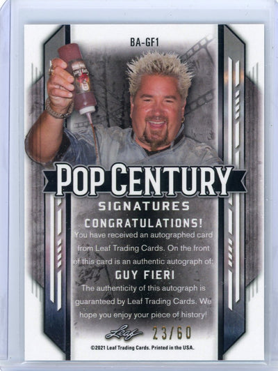 Guy Fieri 2021 Leaf Pop Century signatures #'d 23/60