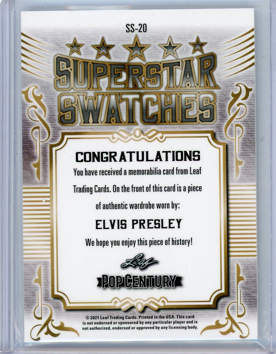 Elvis Presley 2021 Leaf Pop Century Superstar Swatches #'d 47/80
