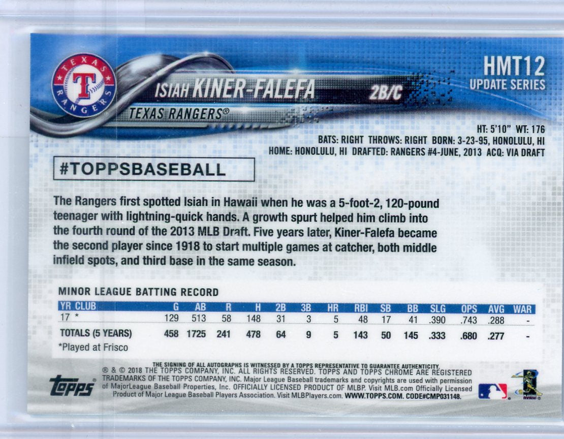 Isiah Kiner-Falefa Topps Chrome Refractor Auto #HMT12