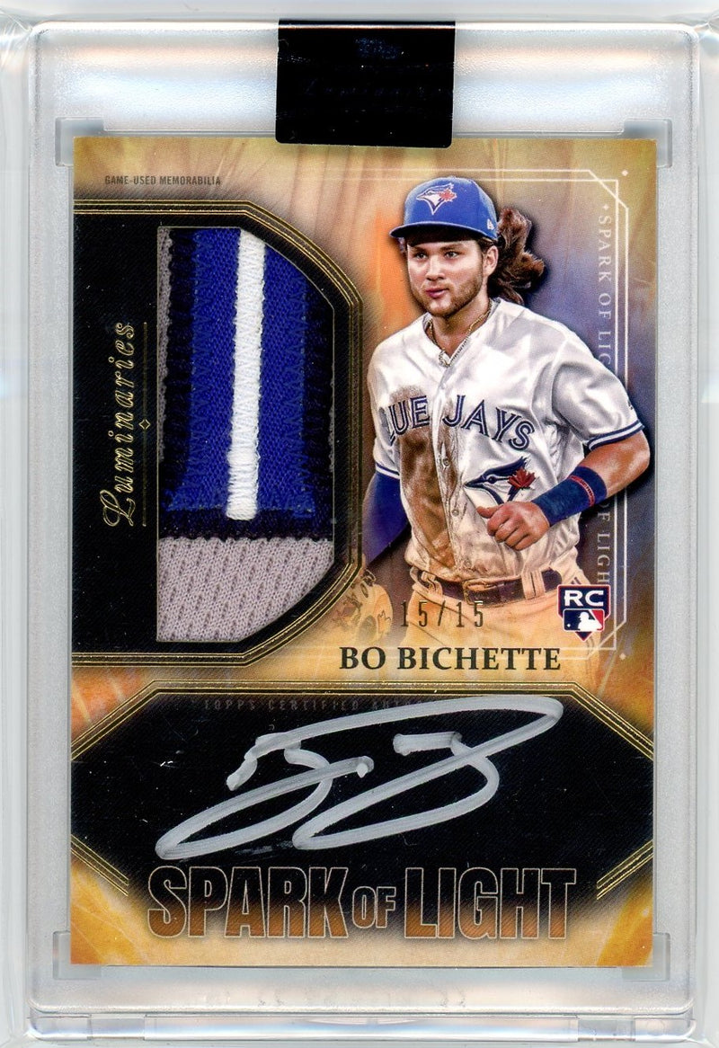 Bo Bichette 2020 Topps Luminaries Spark of Light Rookie Patch Auto 15/15