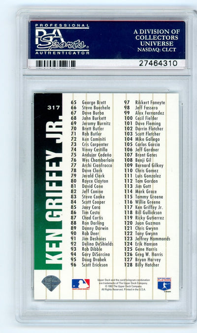 Ken Griffey Jr. 1994 Upper Deck Collector's Choice Checklist #317 Gold Signature PSA 8