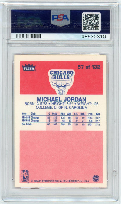 Michael Jordan 1986 Fleer Rookie PSA 8