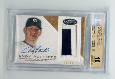 Andy Pettitte 2016 Topps Dynasty  Patch Auto /10 BGS 10 Pristine Yankees HOF