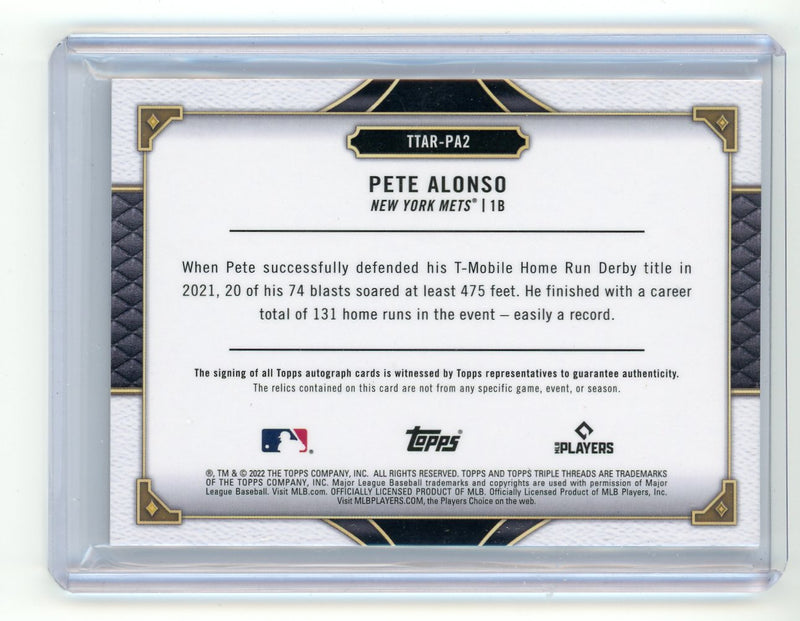 Pete Alonso 2022 Topps Triple Threads Derby Defense Bat/Jersey