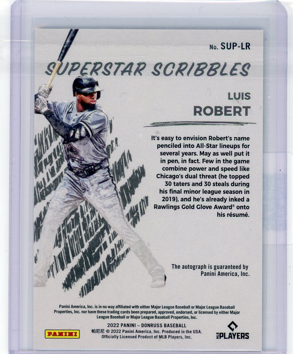 Luis Robert 2022 Donruss Superstar Scribbles Auto #SUP-LR – Piece