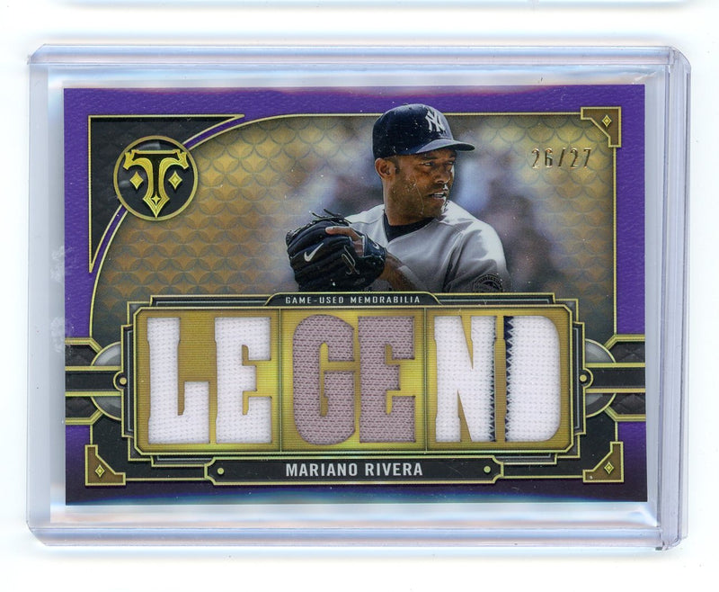 Mariano Rivera 2022 Topps Triple Threads "Legend" game-used jersey relic purple 