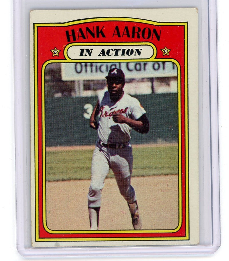 Hank Aaron 1972 Topps In Action 