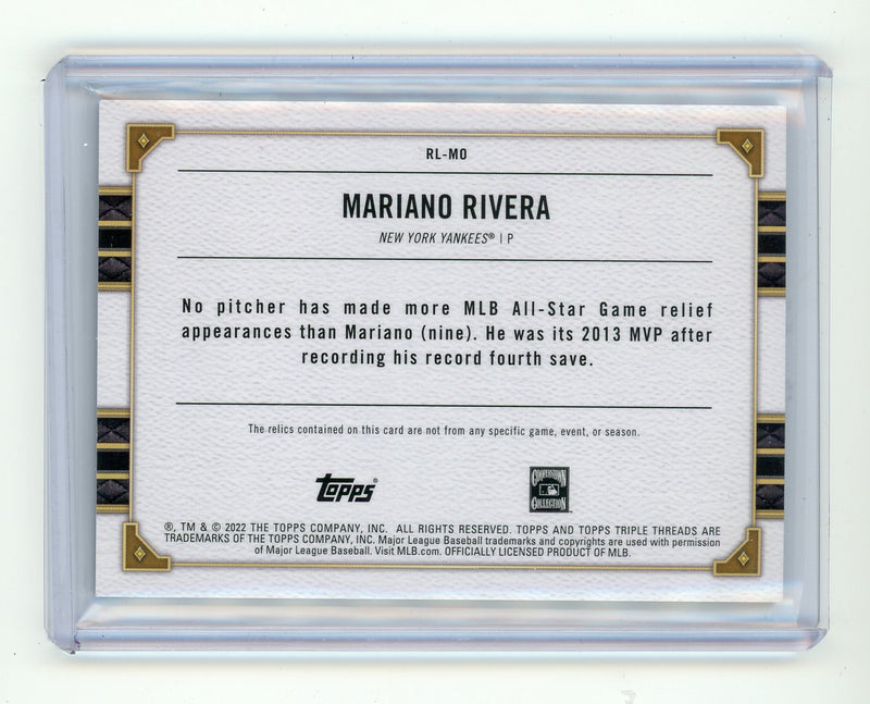 Mariano Rivera 2022 Topps Triple Threads "Legend" game-used jersey relic purple 