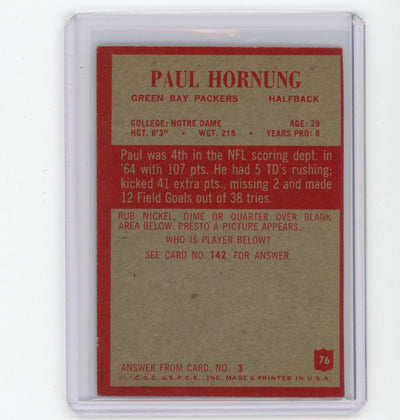 Paul Hornung 1965 Topps #76