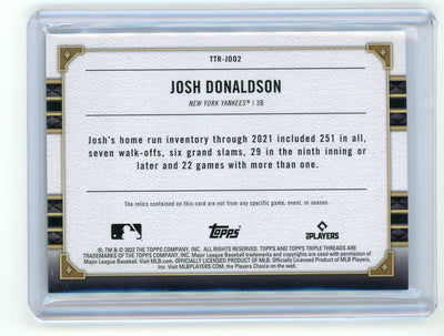 Josh Donaldson 2022 Topps Triple Threads "Prolific Power" bat/jersey relic purple #'d 01/27