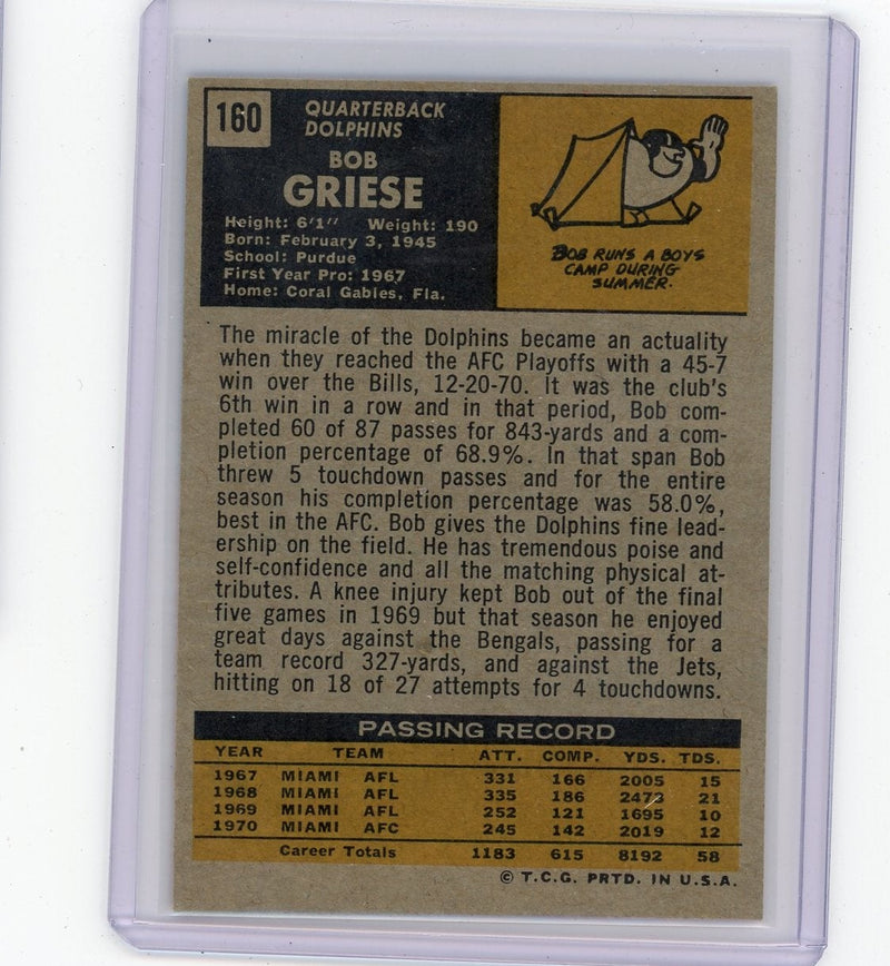 Bob Griese 1971 Topps 