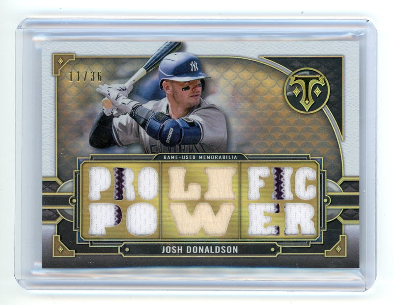 Josh Donaldson 2022 Topps Triple Threads "Prolific Power" bat/jersey relic 