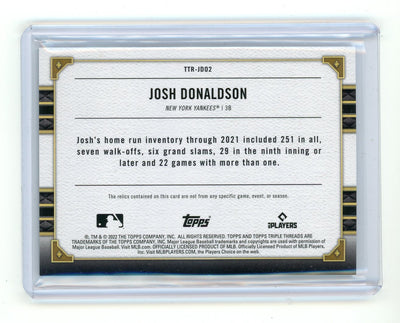 Josh Donaldson 2022 Topps Triple Threads "Prolific Power" bat/jersey relic #'d 11/36