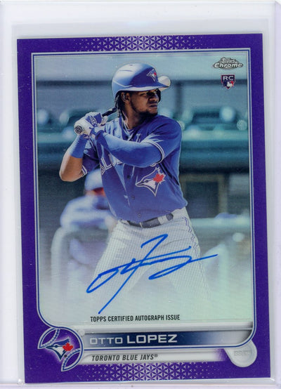 Otto Lopez 2022 Topps Chrome purple refractor autograph rookie card #'d 246/250
