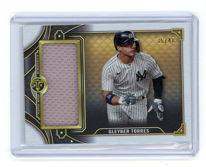 Gleyber Torres 2022 Topps Triple Threads game-used jumbo jersey relic 