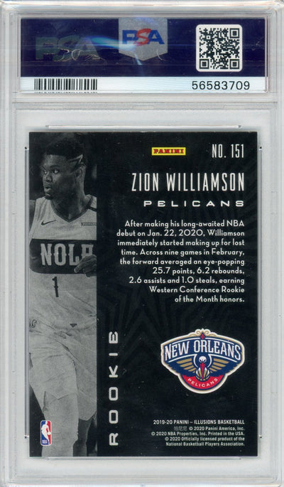 Zion Williamson 2019 Panini illusions rookie card #151 PSA 9