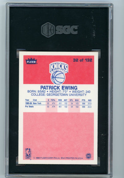 Patrick Ewing 1986-87 Fleer #32 SGC 8
