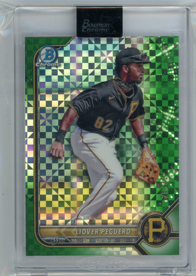 Liover Peguero 2022 Bowman Chrome X Green X-Fractor 