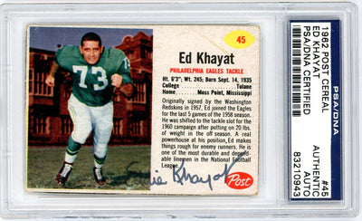Ed Khayat 1962 Post Cereal #45 PSA/DNA Authentic Autograph