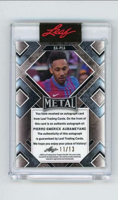 Pierre-Emerick Aubameyang 2022 Leaf Metal autograph #'d 11/13