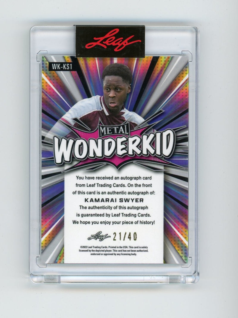 Kamarai Swyer 2022 Leaf Metal "Wonderkid" autograph 