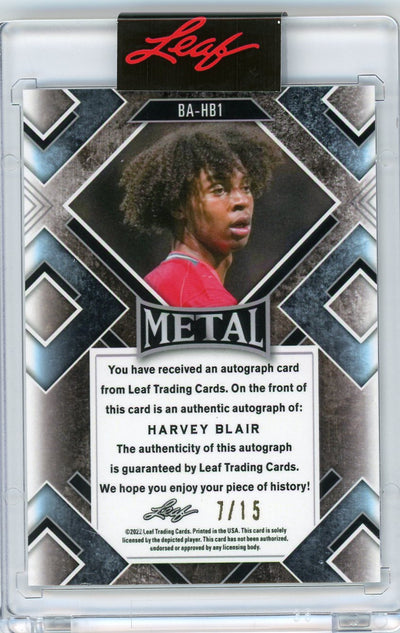 Harvey Blair 2022 Leaf Metal autograph rookie #'d 7/15